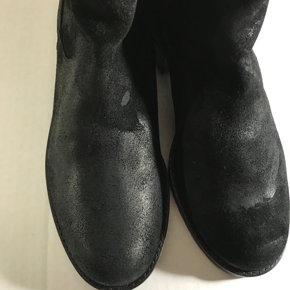 Donald J Pliner Black Distress Bruncie Suede Boots - Picture 7 of 8